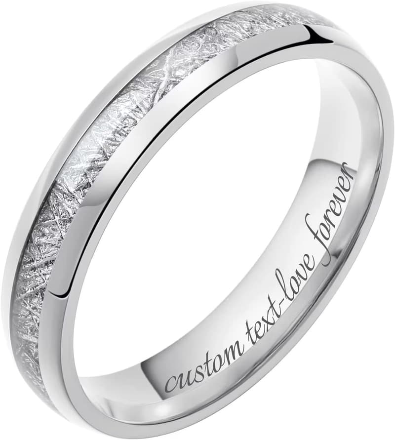 Purple Shell Inlaid Tungsten Wedding Ring for Women
