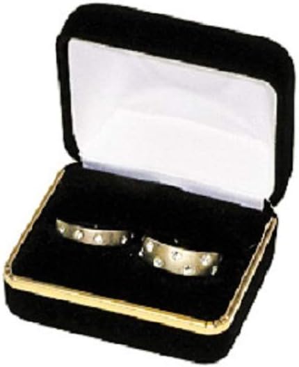 His and Her Wedding Rings in Elegant Black Velvet Gift Box