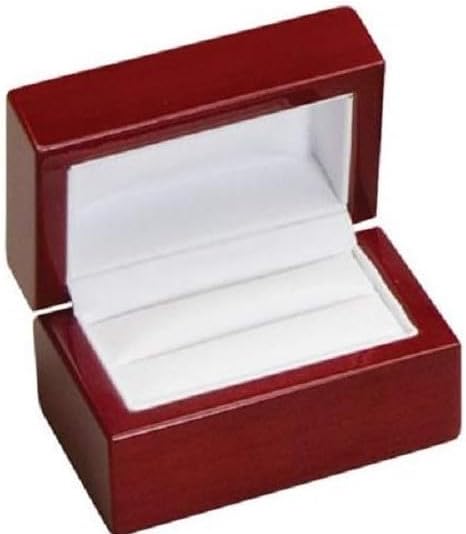 Premium Rosewood Double Ring Box with White Leather Interior