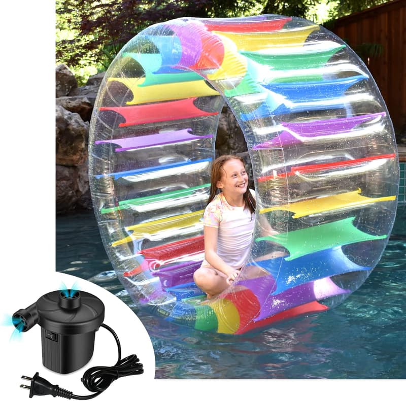 Colorful Inflatable Pool Wheel Roller with Electric Pump