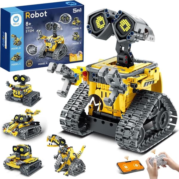STEM Robot Building Kit with Remote Control for Kids, 5-in-1 Models