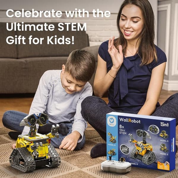 STEM Robot Building Kit with Remote Control for Kids, 5-in-1 Models