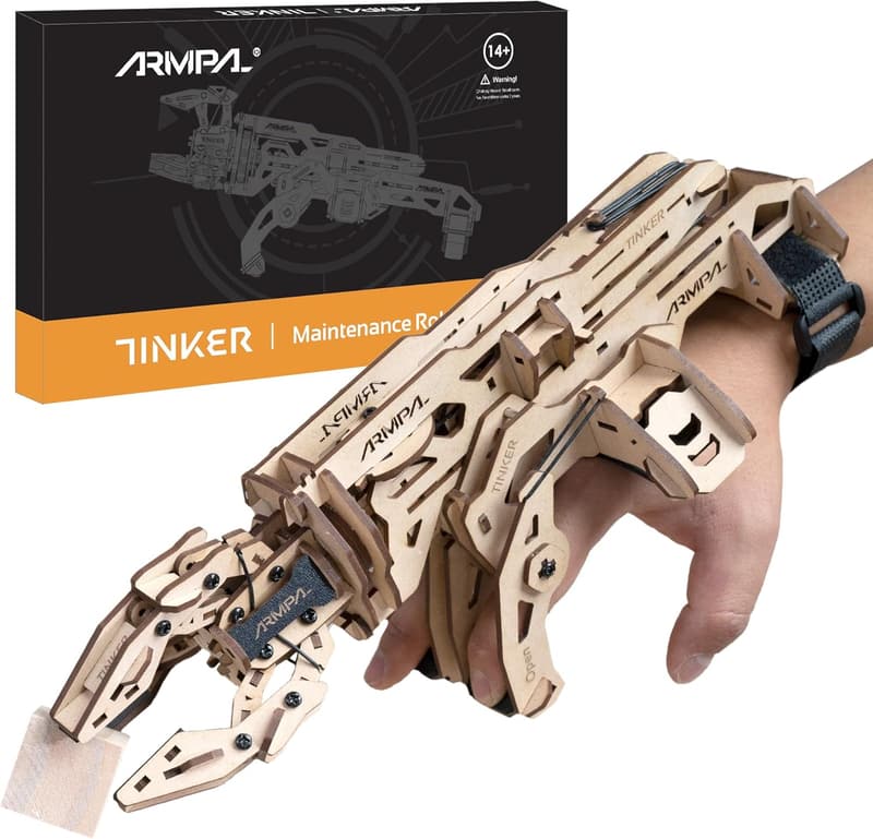 3D Wooden Claw Robot Arm Model Kit for Teens and Adults
