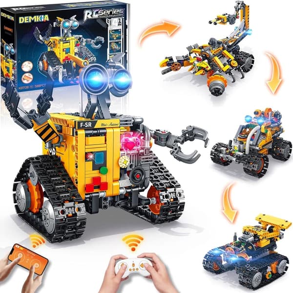 4-in-1 Rechargeable Robot Building Kit for Kids Ages 8-12