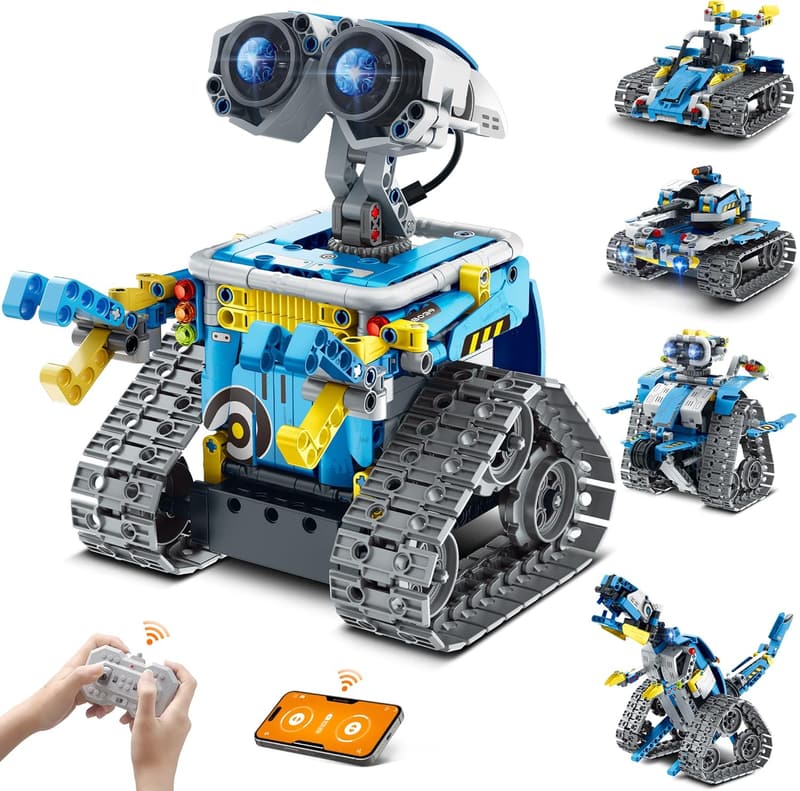 STEM Robot Building Kit for Kids 8-14 - 5-in-1 Remote/App-Controlled