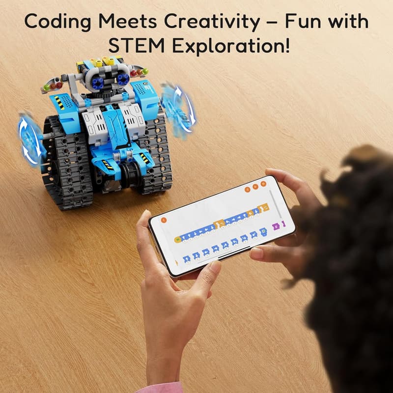 STEM Robot Building Kit for Kids 8-14 - 5-in-1 Remote/App-Controlled