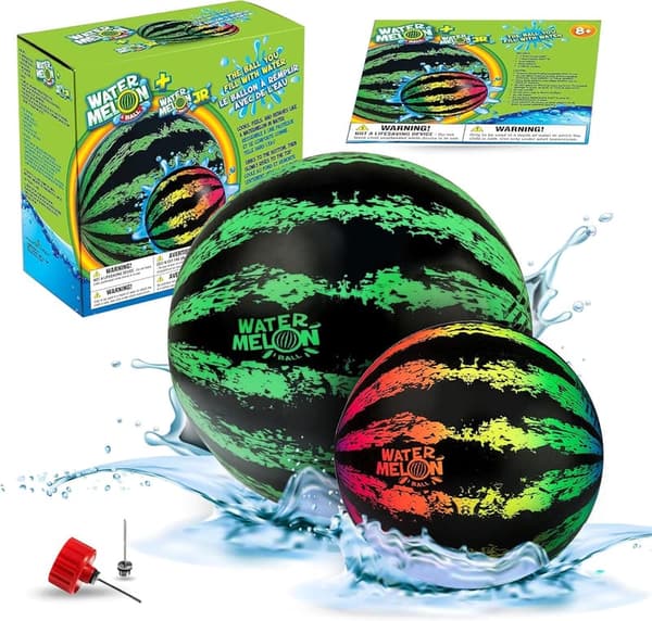 Watermelon Pool Ball Toys - 2 Pack for Family Swimming Fun