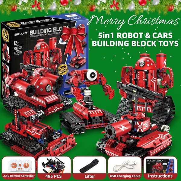 5-in-1 Programmable STEM Robot Kit for Kids Ages 8-14