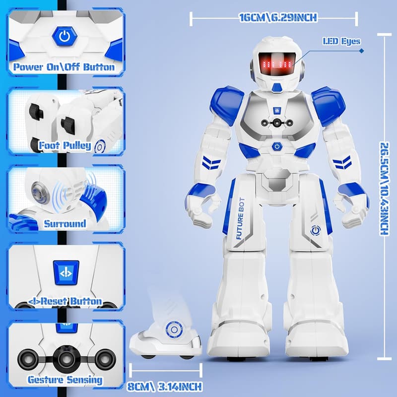 Remote Control Robot Toy for Kids - Programmable Walking & Dancing