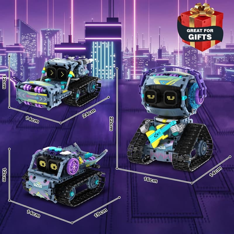 3-in-1 STEM Robot Building Kit for Kids 6-14, 433 Pcs