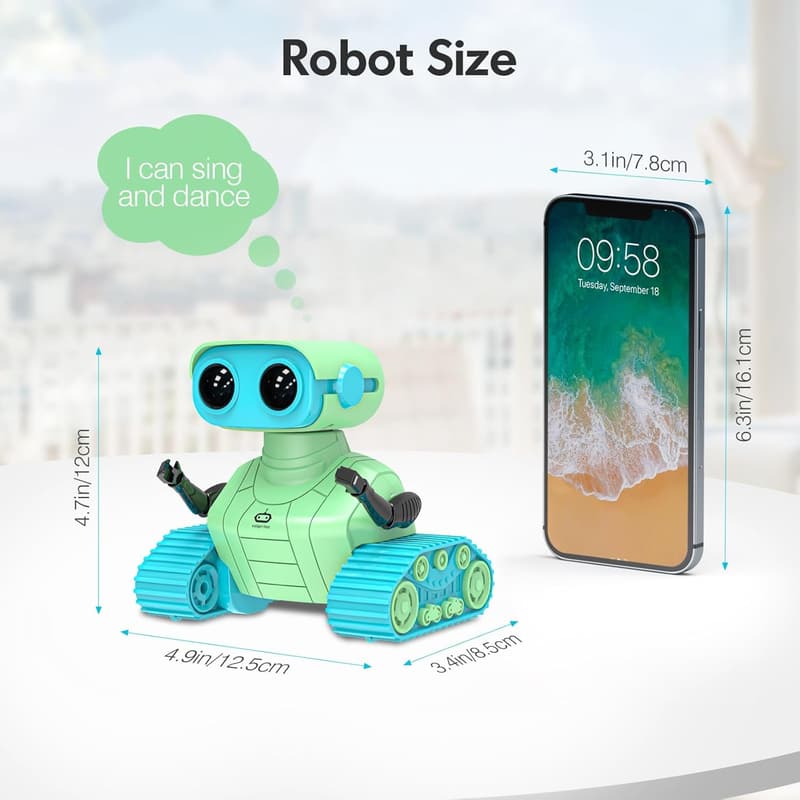 Rechargeable RC Robot Toy with Music & LED Eyes for Kids