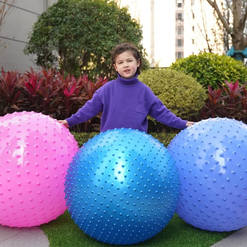 Sensory Massage Exercise Balls for Kids, 2-Pack (Blue+Pink)