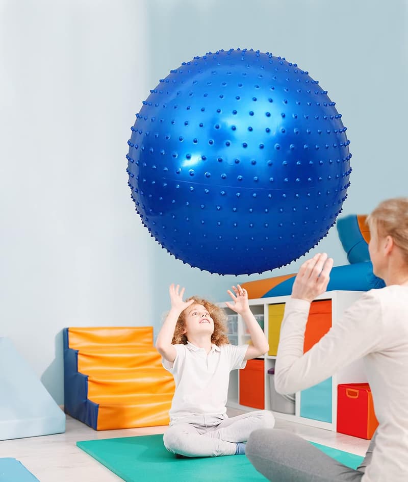 Sensory Massage Exercise Balls for Kids, 2-Pack (Blue+Pink)