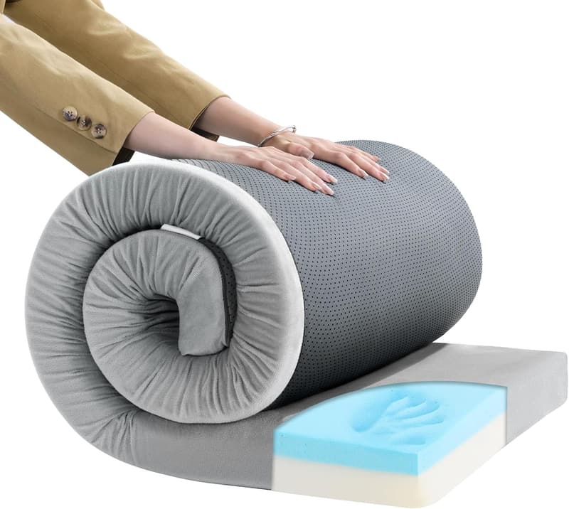 Portable 3-Inch Thick Memory Foam Camping Mattress Pad