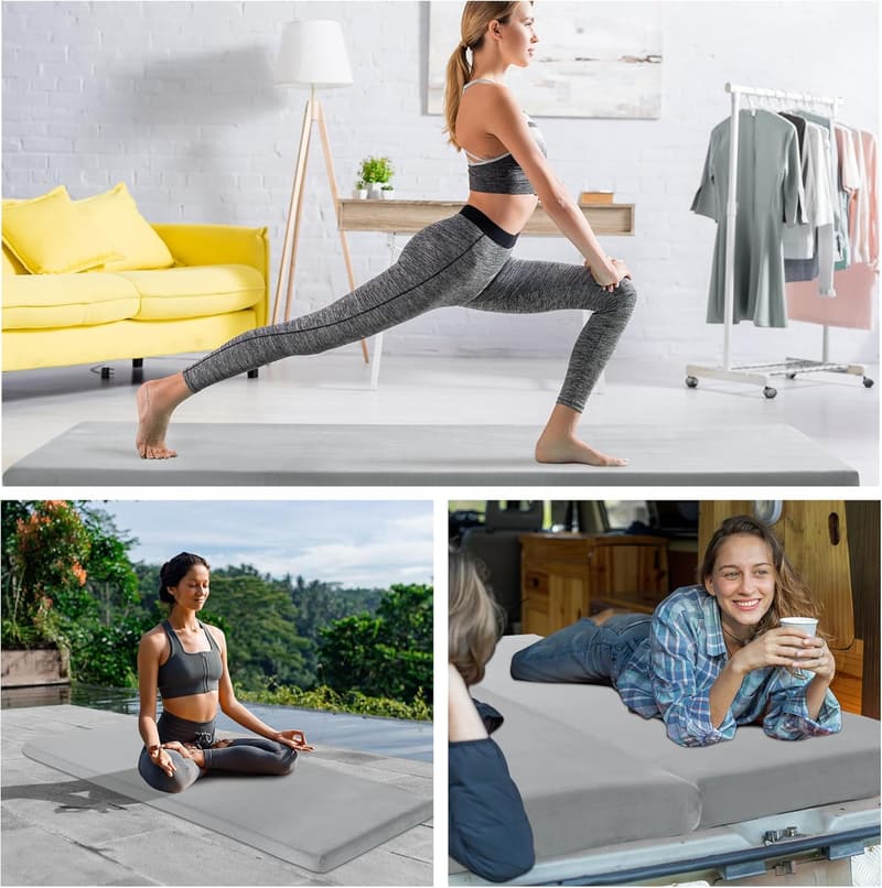 Portable 3-Inch Thick Memory Foam Camping Mattress Pad