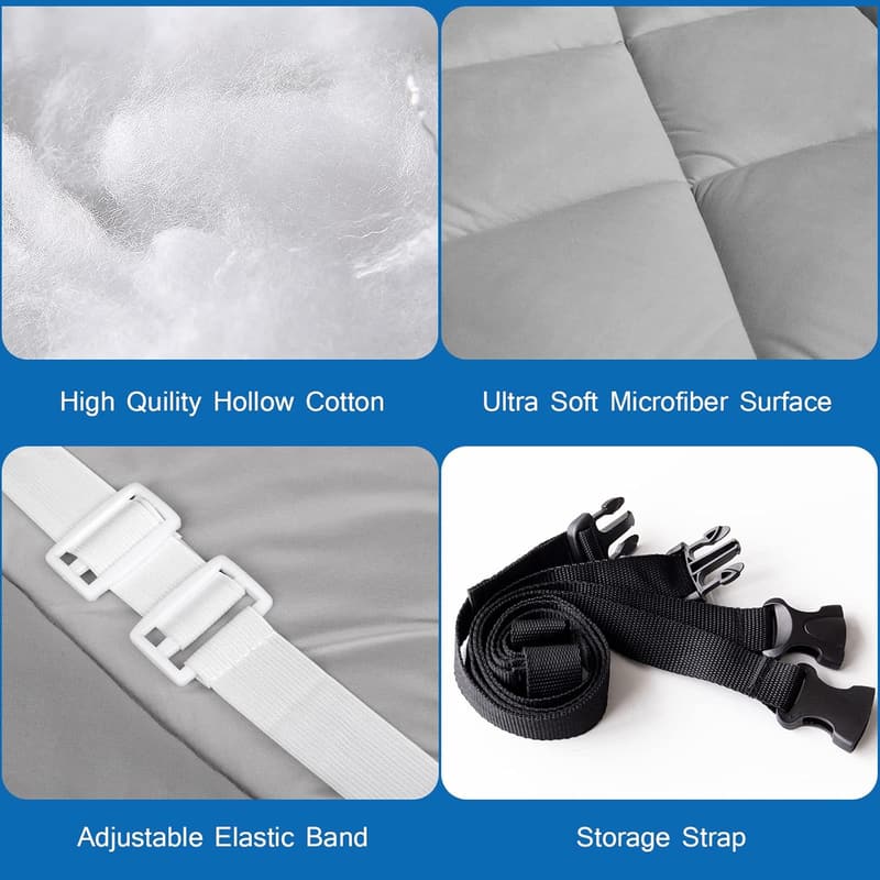 Quilted Cot Mattress Pad for Camping - 30