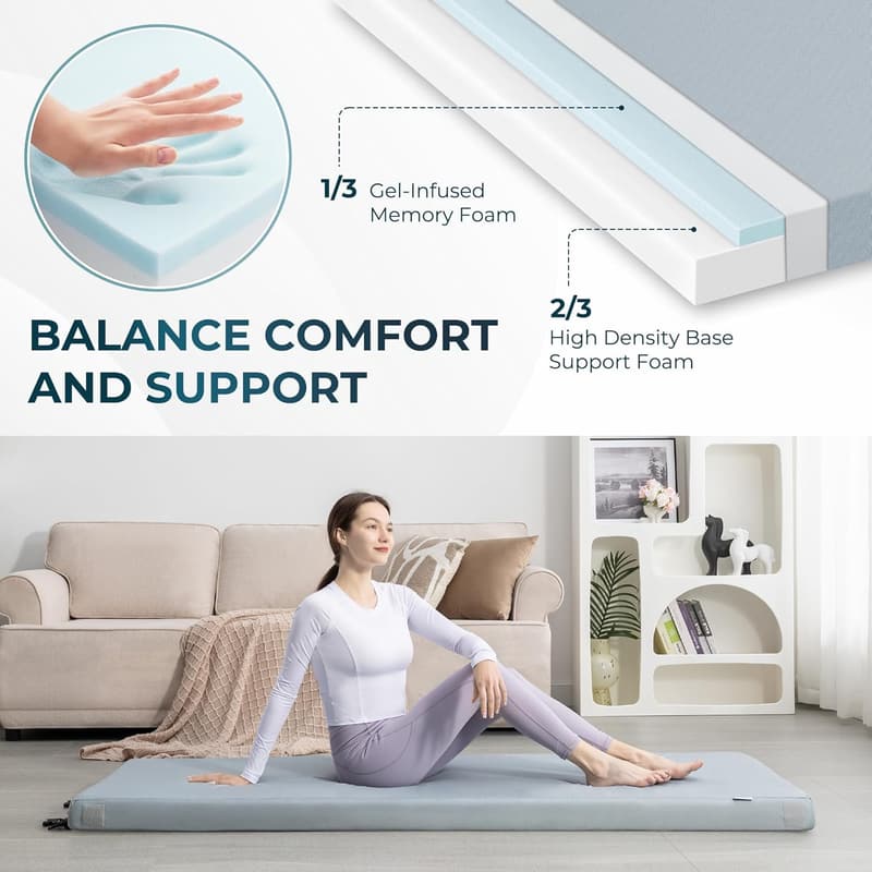 Camping Sleeping Pad - Waterproof Memory Foam Mattress for Adults