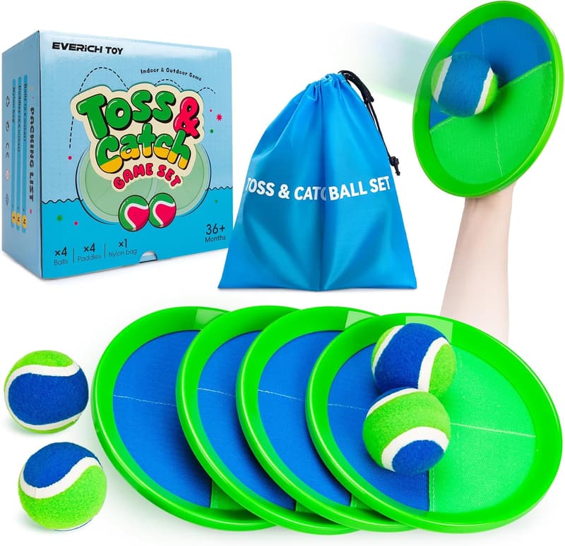 Toss and Catch Ball Game Set - Indoor/Outdoor Toy for Kids