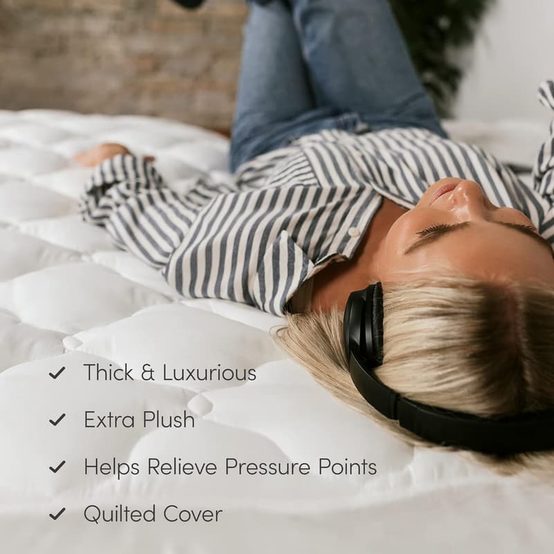 Full Size Pillow Top Mattress Pad – Marriott Quality – Deep Pocket