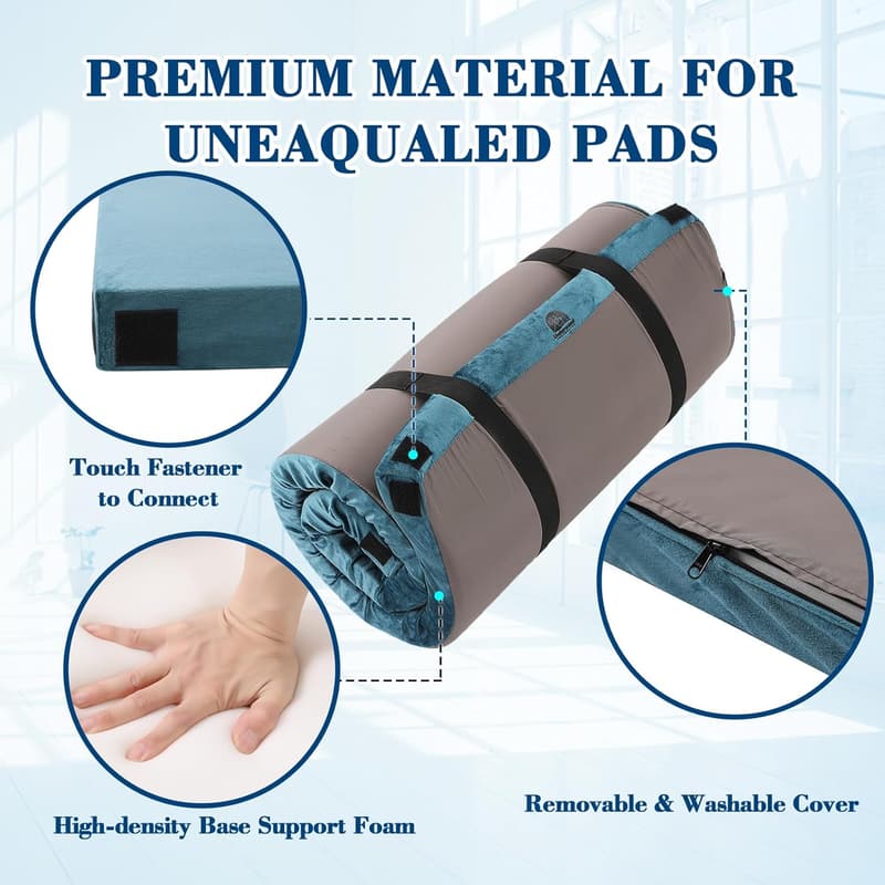 Portable Foam Camping Mattress with Cover for Kids & Adults
