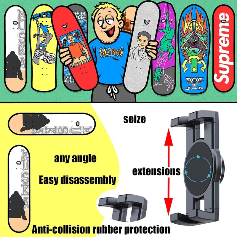 Rotatable Skateboard Wall Mount - Floating Display Hanger