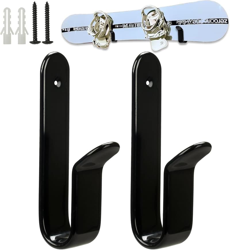 Snowboard Wall Mount Clips for Room or Garage Display