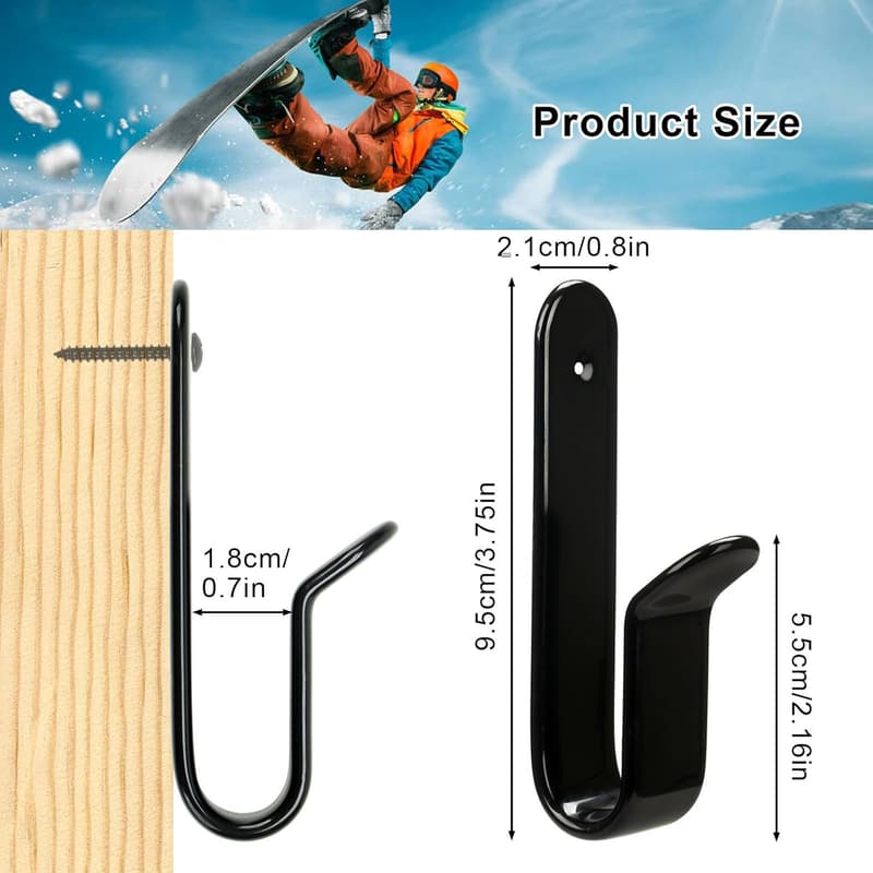 Snowboard Wall Mount Clips for Room or Garage Display