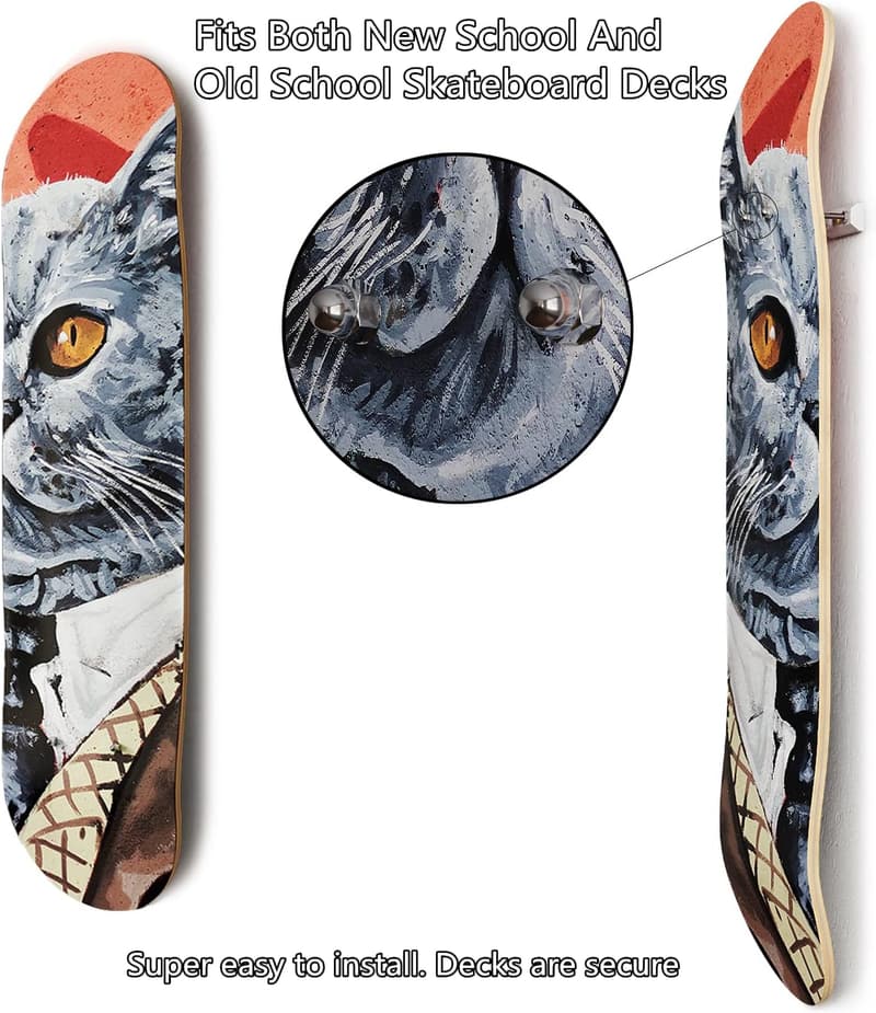 Skateboard Deck Wall Mount for Display and Decoration