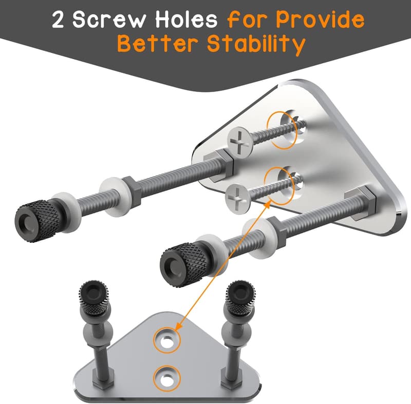 Skateboard Wall Mount Hanger - Aluminum, 6-Pack, Silver
