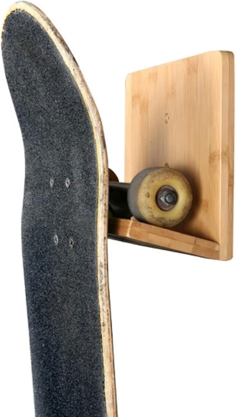 Bamboo Skateboard Wall Rack for Home Decor
