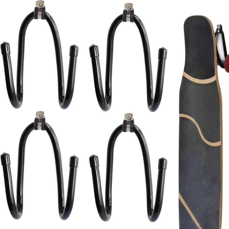Skateboard Wall Mount Hanger - Upgraded Longboard Rack