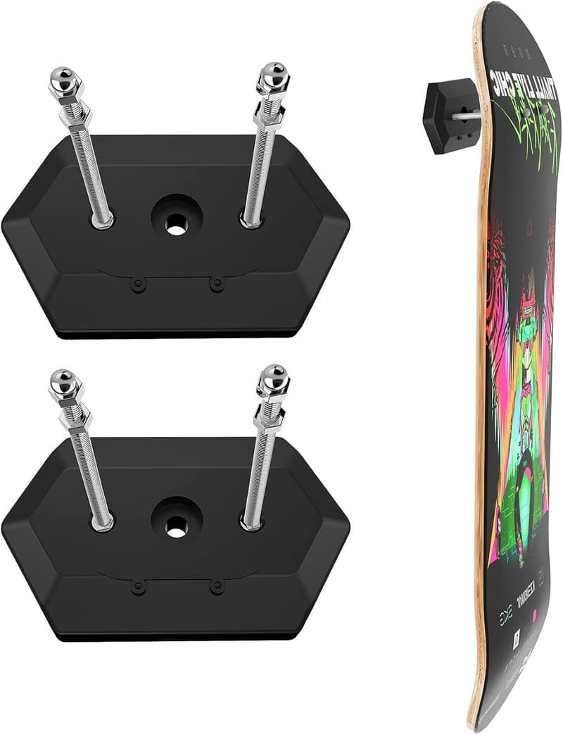Skateboard Wall Mount Hanger for Deck Display and Storage