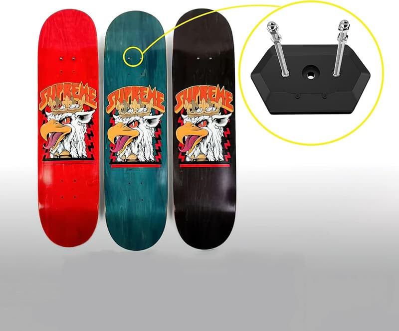 Skateboard Wall Mount Hanger for Deck Display and Storage