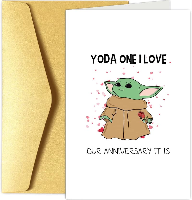 Yoda Anniversary Card for Couples - Star Wars Theme