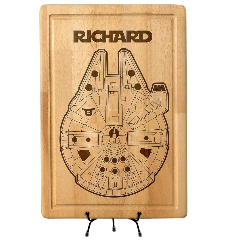 Personalized Millennium Falcon Cutting Board for Father's Day