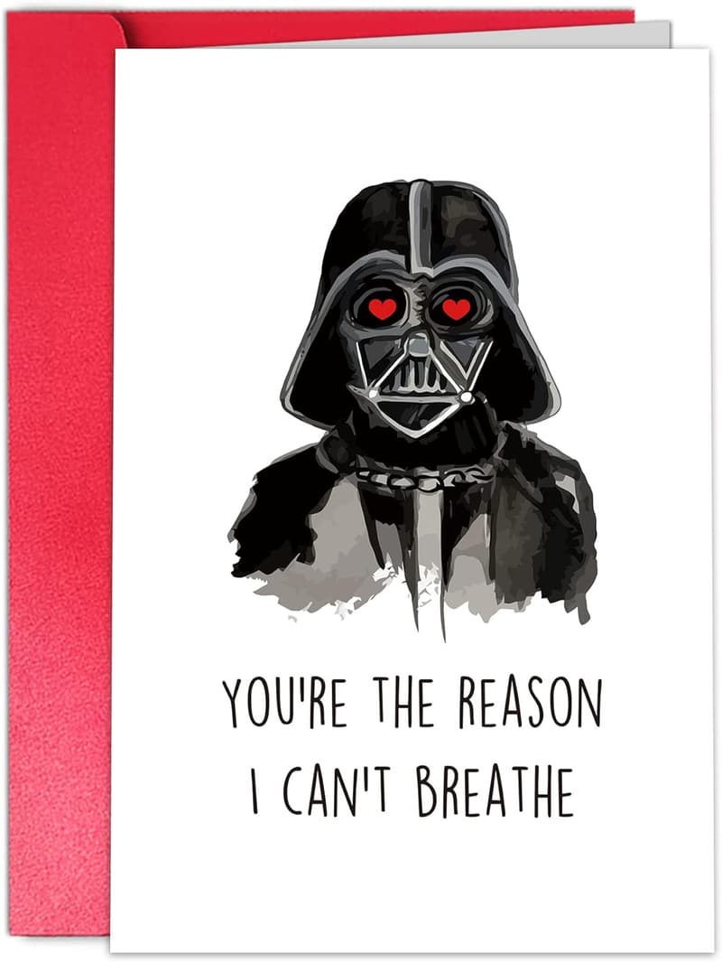 Humorous Star Wars Valentine's Card for Him