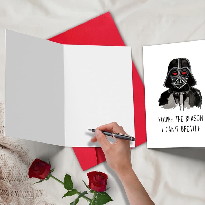 Humorous Star Wars Valentine's Card for Him