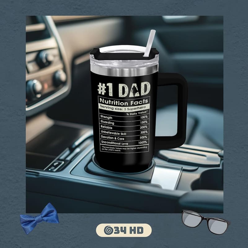 Father's Day - 40 oz Stainless Steel Tumbler for Dad