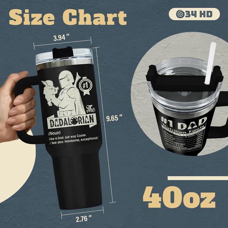 Father's Day - 40 oz Stainless Steel Tumbler for Dad