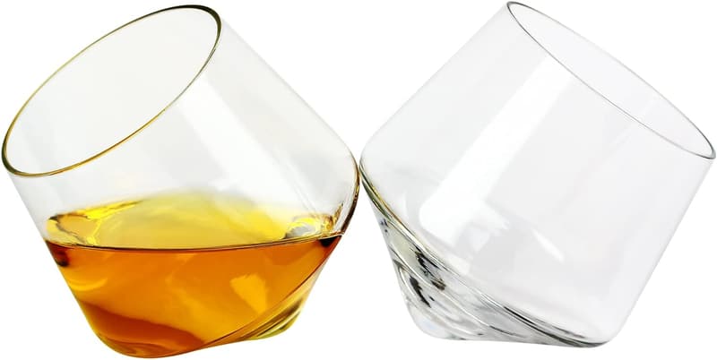 Hand-Blown Rolling Whiskey Glasses Set – Aerates Spirits, 6.3 oz