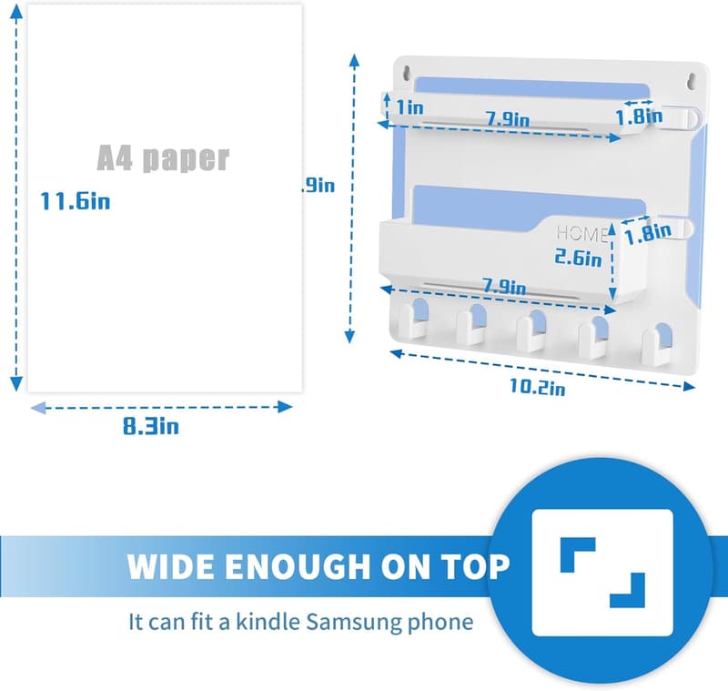 Adhesive Bedside Wall Mount Shelf Organizer for Dorms & RVs