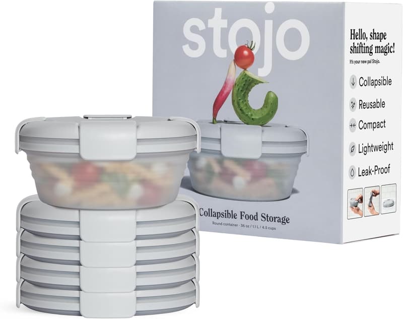 Reusable Silicone Collapsible Bowls Set - Translucent Cashmere, 36oz