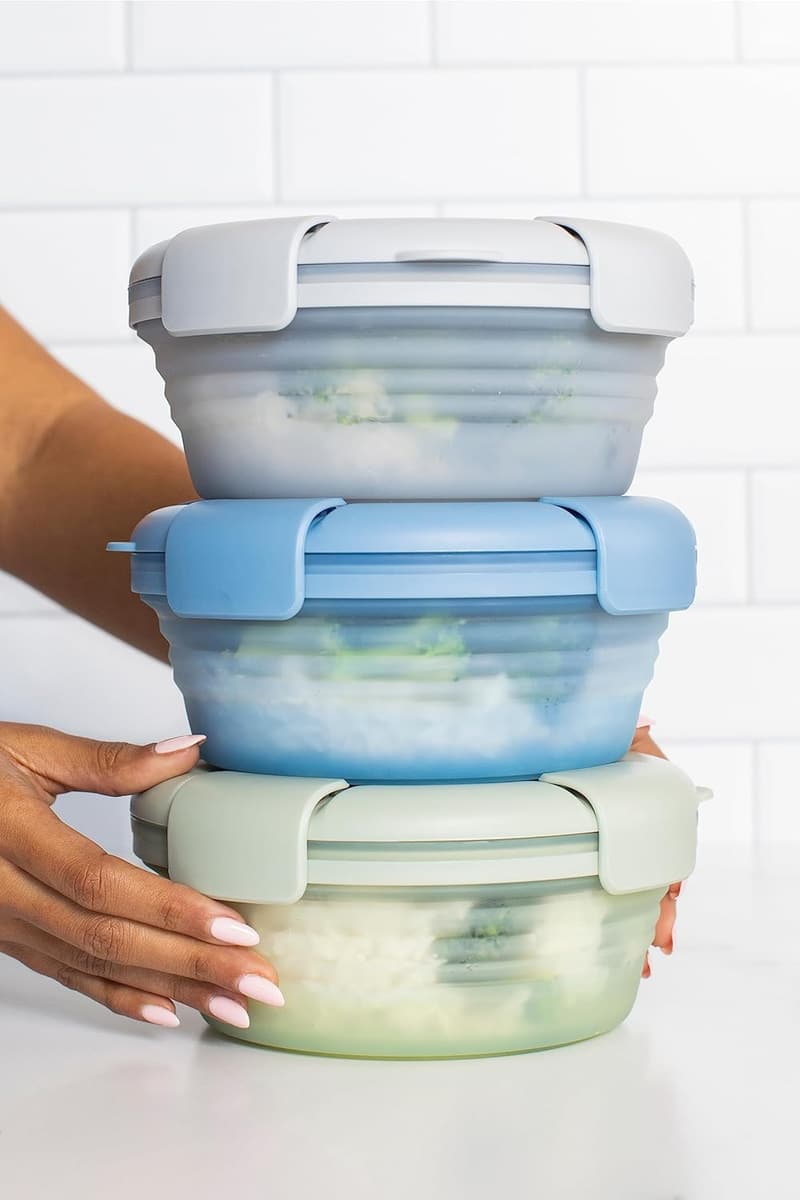 Reusable Silicone Collapsible Bowls Set - Translucent Cashmere, 36oz