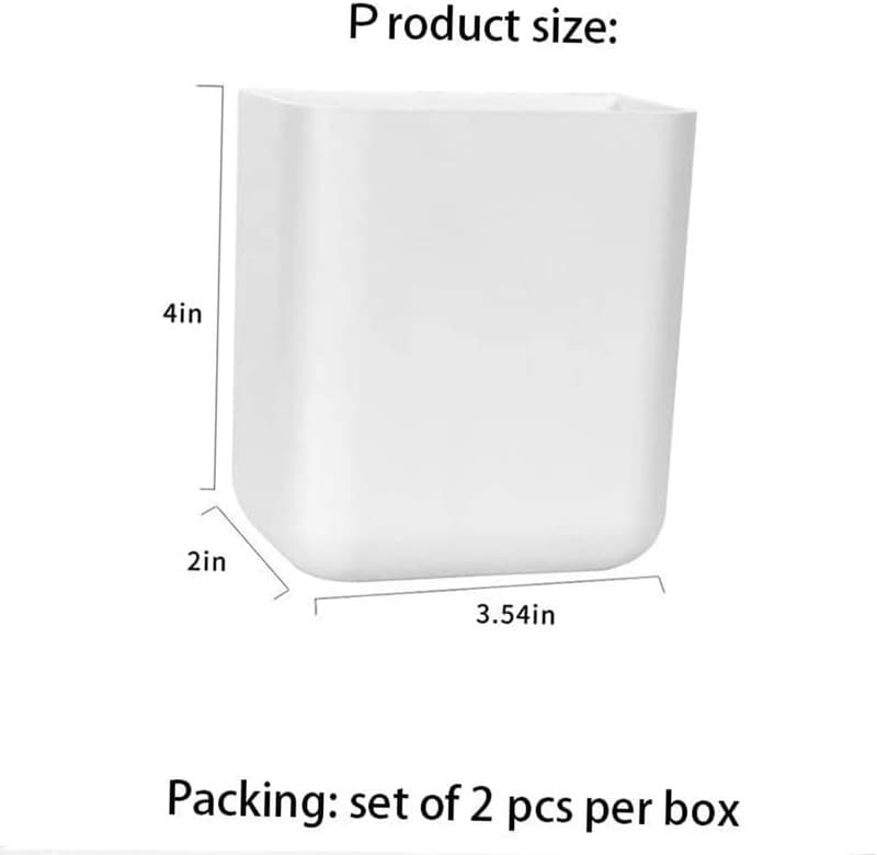 Wall-Mounted Makeup Organizer Storage Box - 2 Pcs, White