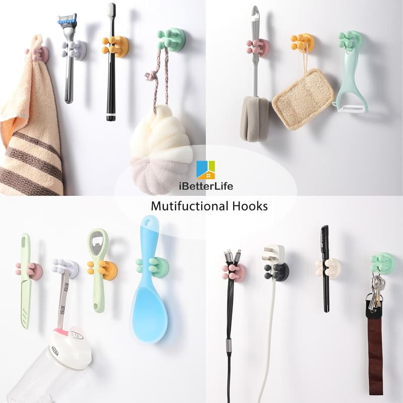 Silicone Toothbrush Holders - 4Pcs Adhesive Bathroom Organizers