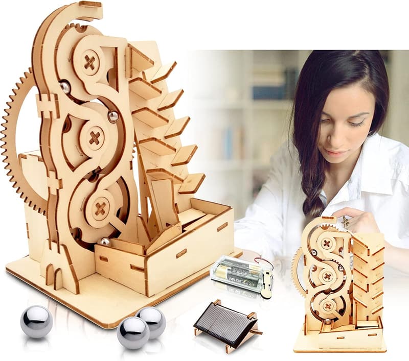 STEM 3D Wooden Marble Run Puzzle Model Kit for Ages 8+