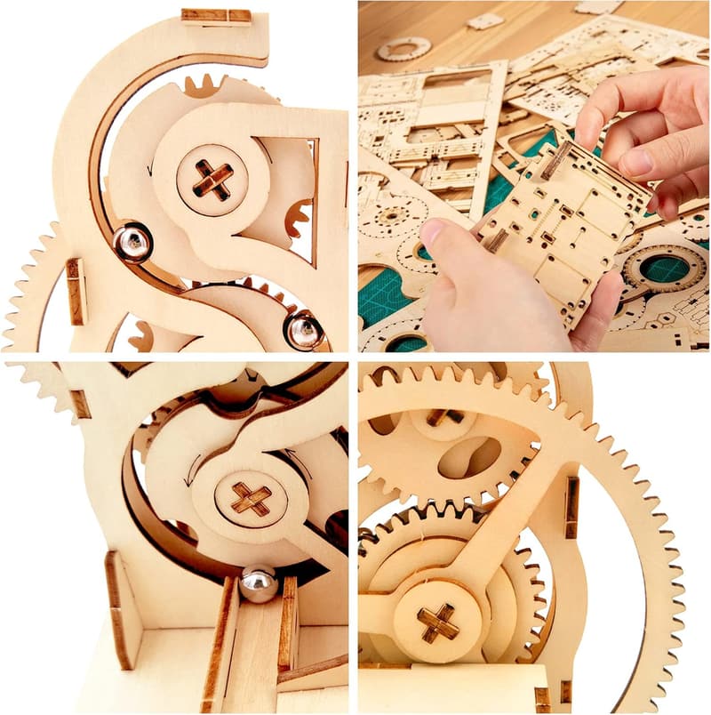 STEM 3D Wooden Marble Run Puzzle Model Kit for Ages 8+