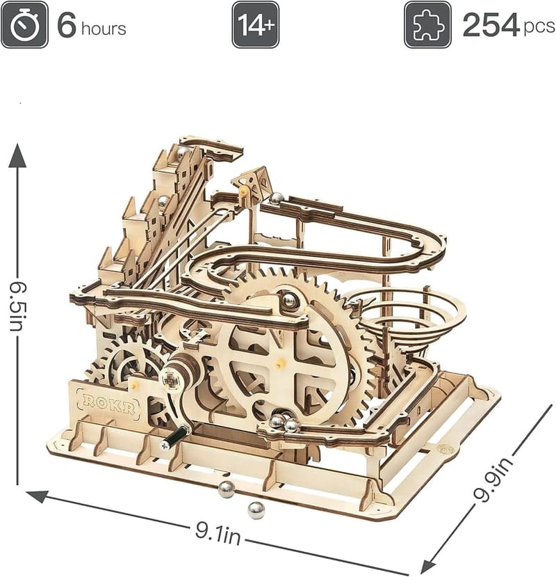 3D Wooden Marble Run Puzzle - DIY Mechanical Model Kit