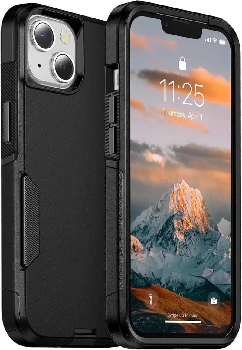 iPhone 14 Heavy Duty Shockproof Case - Military Grade Black
