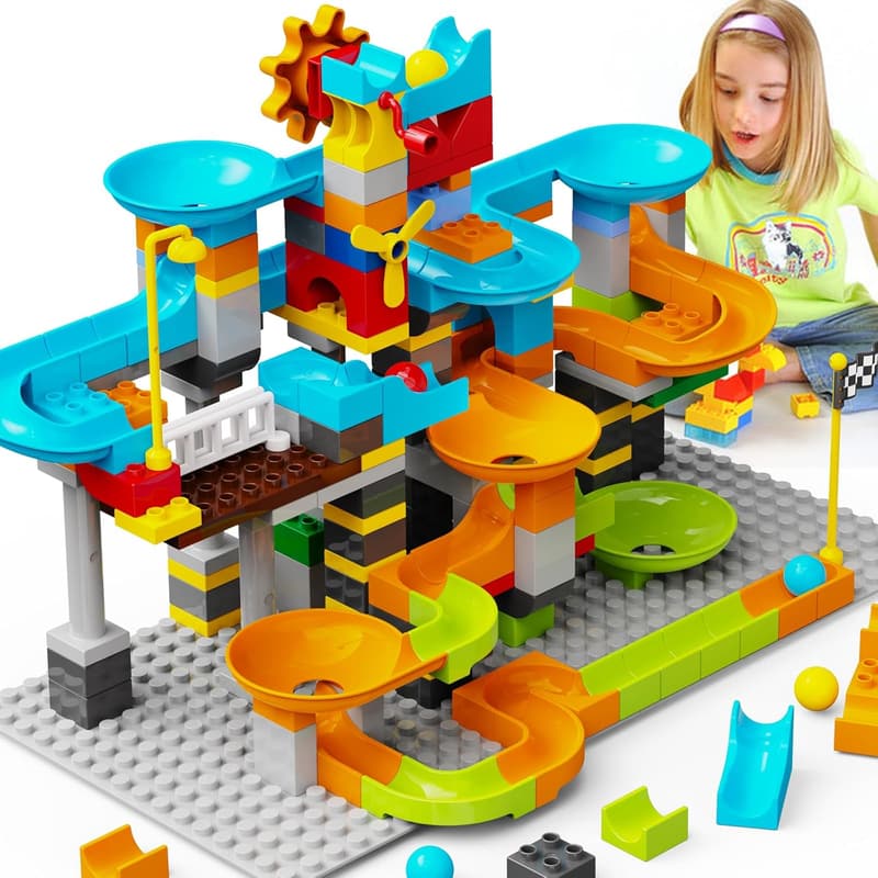 STEM Marble Run Building Block Set for Kids Ages 3-8